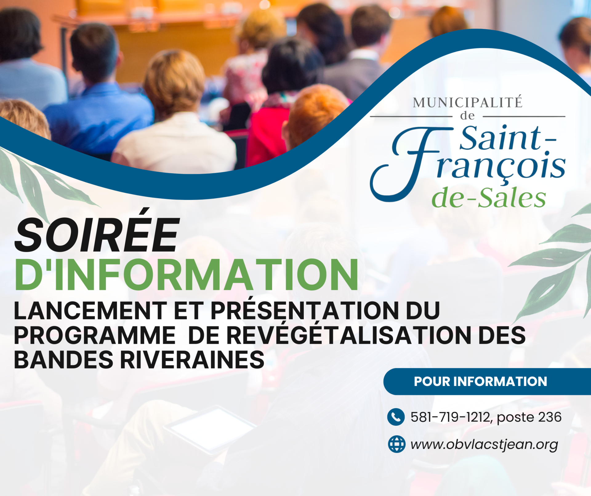 Bandes riveraines- Soirée d'information - Saint-François-de-Sales